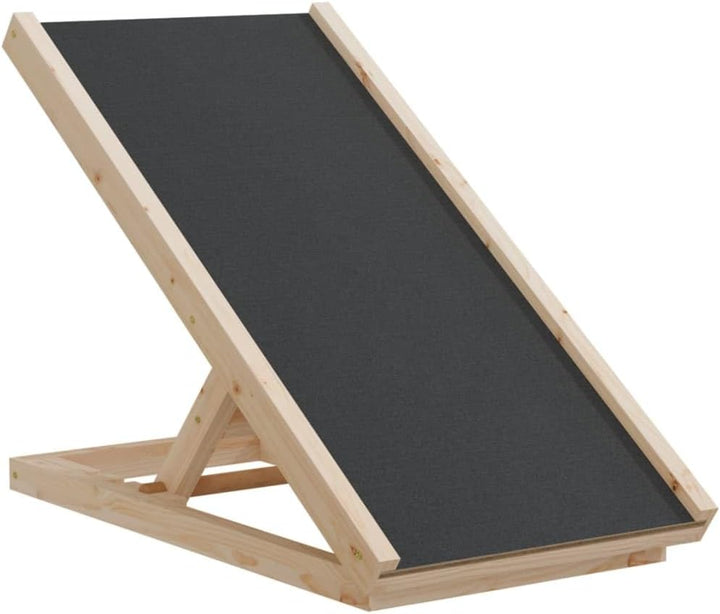 Hunderampe klappbar 70x35 cm aus Tannenholz - Höhenverstellbare Haustiertreppe für Hunde und Katzen,
