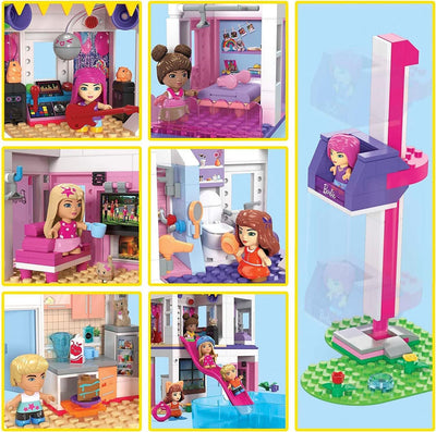 Mega HHM01 - Barbie Color Reveal Traumvilla Spielset, Baukasten mit über 25 Überraschungen, 5 Mikro-