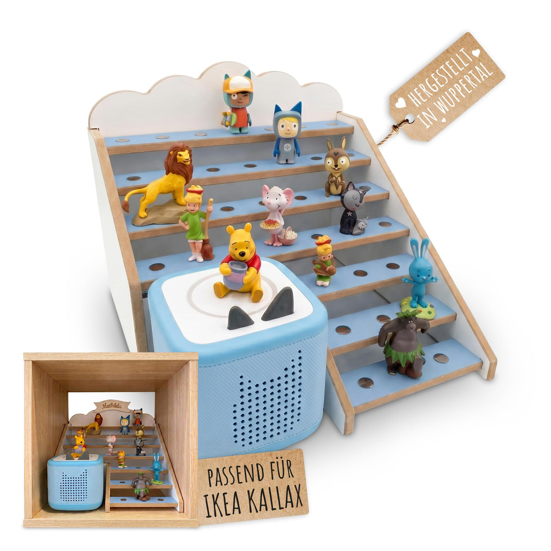 Tonie Regal für IKEA KALLAX mit Toniebox-Platz – magnetisches Tonieregal für ca. 50 Toniefiguren Hor