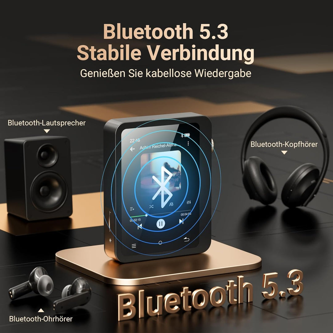 MECHEN 128GB Hi Res MP3 Player Bluetooth, Verlustfreier Hochauflösender Digitaler Ton, DSD DAC FLAC