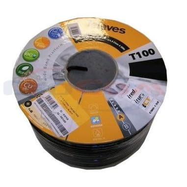 Televes 212501 – Koaxialkabel T100 CU/AL Polyethylen Klasse A 100 M Schwarz