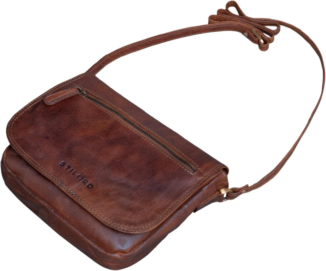 STILORD 'Elsa' Umhängetasche Damen Leder klein Handtasche Frauen Vintage kleine Damentasche Ausgehen