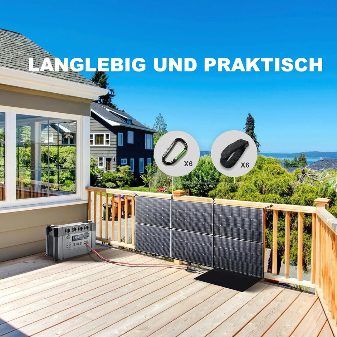 ALLPOWERS SP039 600W Faltbar Solarpanel Wohnmobil Solarpanel Set IP67 Wasserdicht 44V Monokristallin
