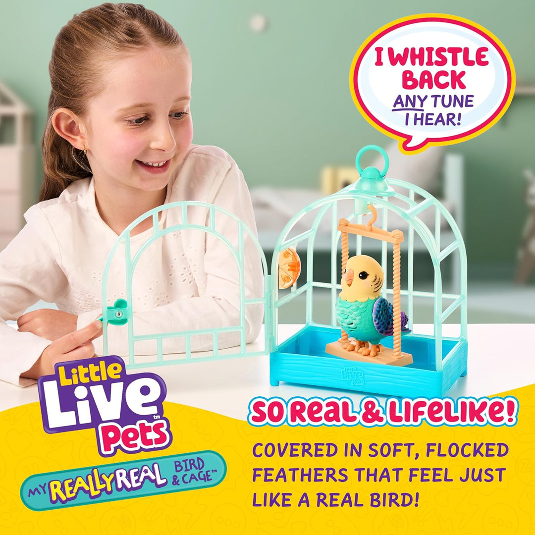 Little Live Pets My Really Real Bird & Cage – Indie, Interaktives, realistisches Vögelchen, Über 20
