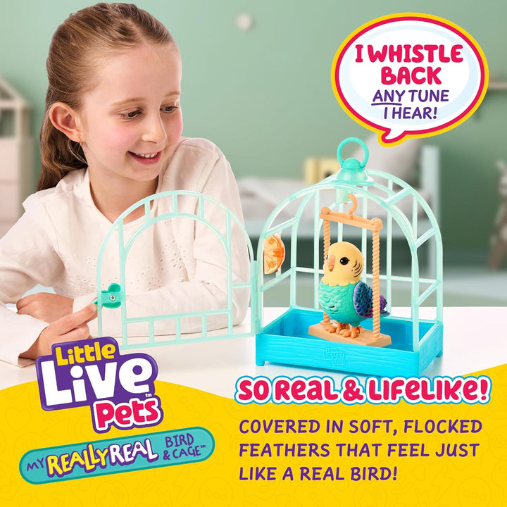 Little Live Pets My Really Real Bird & Cage – Indie, Interaktives, realistisches Vögelchen, Über 20