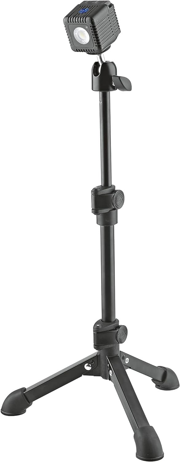 K&M 19782 Kamera-Tischstativ Schwarz aus Stahl - mit Dreifuss, 360° Drehung, 90° Neigung - flexibel