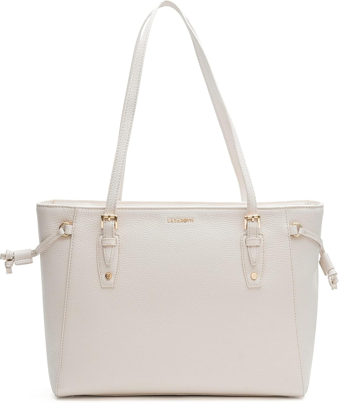 Lazarotti Bologna Leder Shopper Tasche Damen | Tote Bag mit seitlichen Kordelzügen | XL Schultertasc