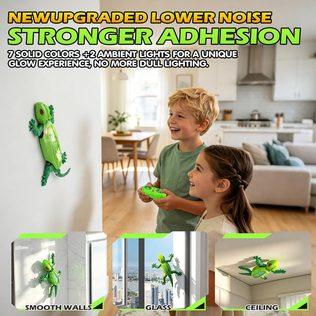 Ferngesteuerter Gecko mit Rückenbeleuchtung, Neuer Wandkletterer Gecko – 9 Lichtmodi, RC-Gecken Spie
