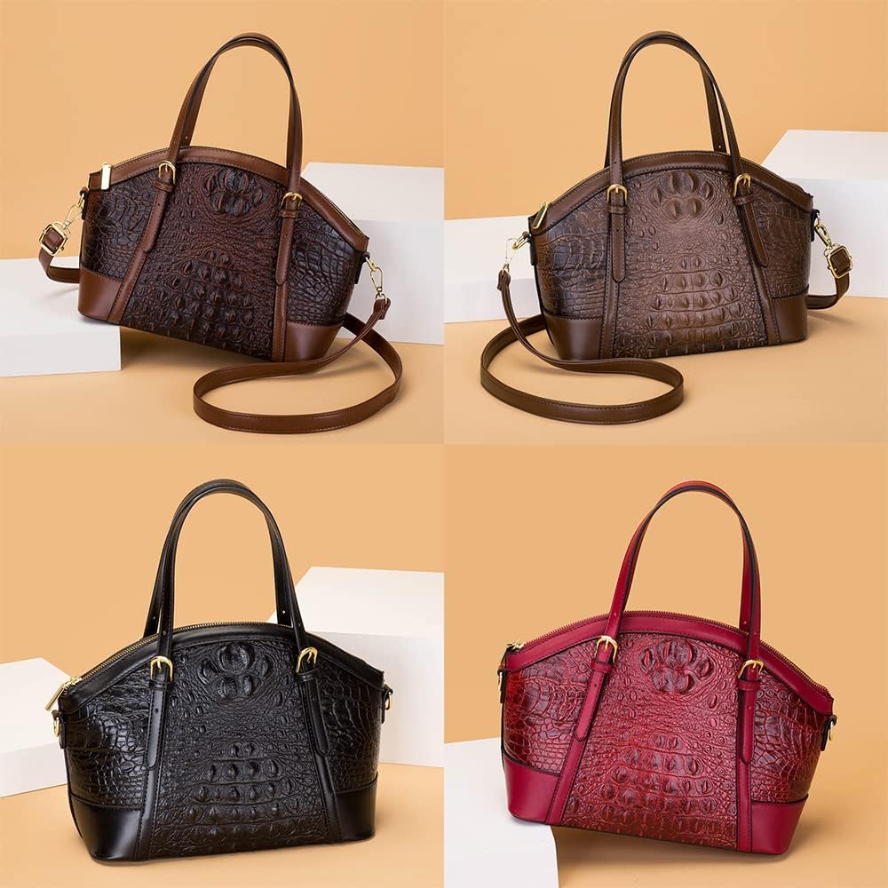 Coolives Damentasche Damen Henkeltasche aus PU-Leder mit Krokodilledermuster Vintage Handtasche Retr