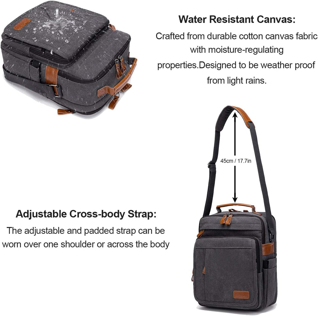 ESTARER Umhängetasche Herren Schultertasche 13 Zoll kleine Herrentasche Kuriertasche aus Canvas für