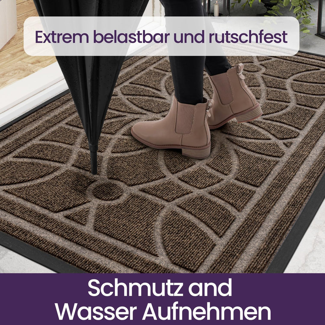 DEXI Fussmatte Aussen rutschfest 44×75 cm,Schmutzfangmatte Outdoor Waschbar,wetterfest Fussmatte aus