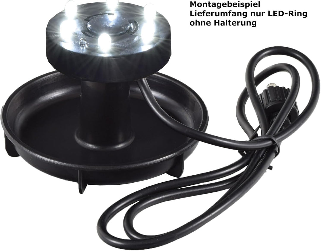 Agora-Tec® 20W-BL-Li Beleuchtete Solar Teichpumpe 20 Watt monokristallin mit Lithium-Fe Akku und 6 F