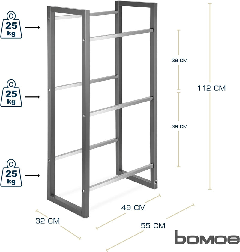 bomoe Design Getränkekistenregal stabiles FSC® Holz Anthrazit – 3 Getränkekisten – stilvolles Küchen