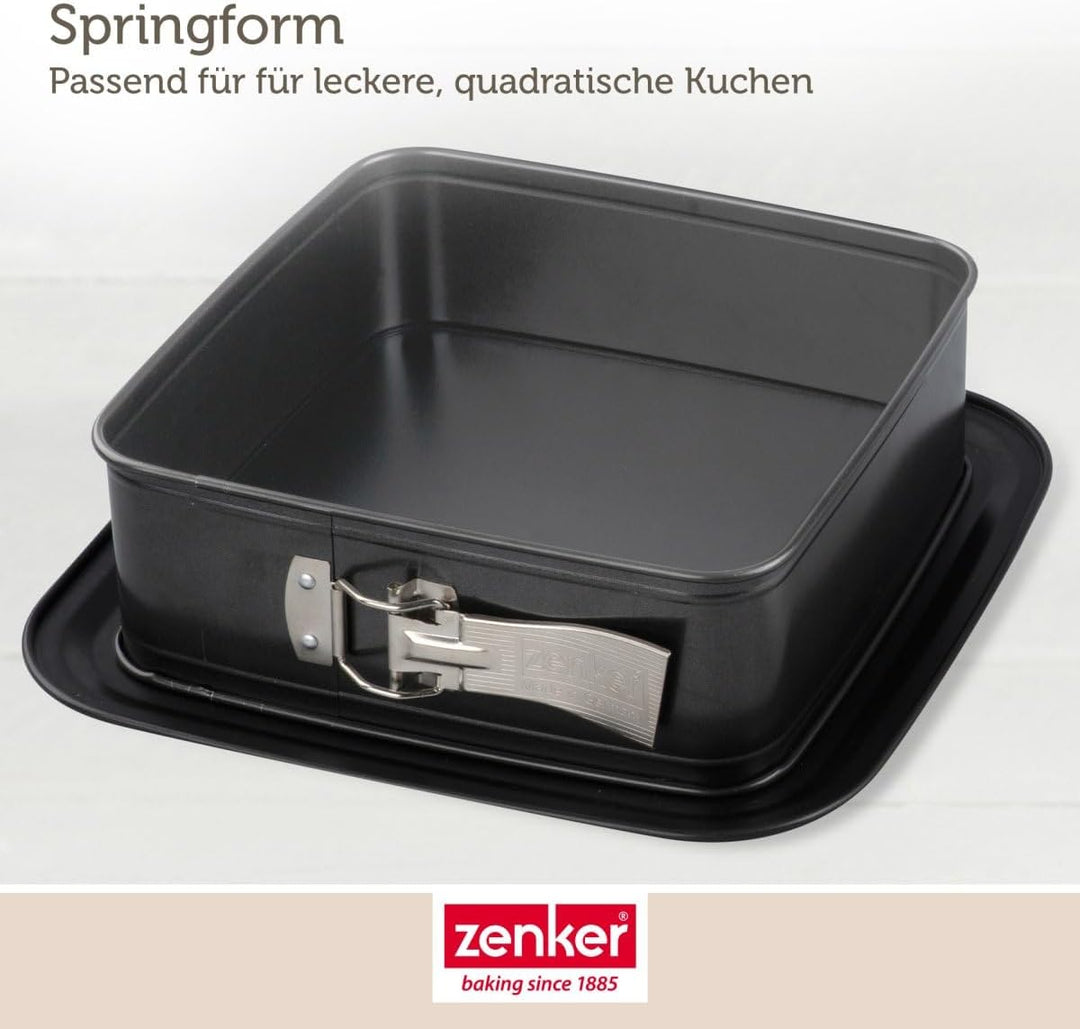 Zenker Bake, Click & Go Quadratische Springform – 24 x 24 x 8 cm – Backform mit separat erhältlichem