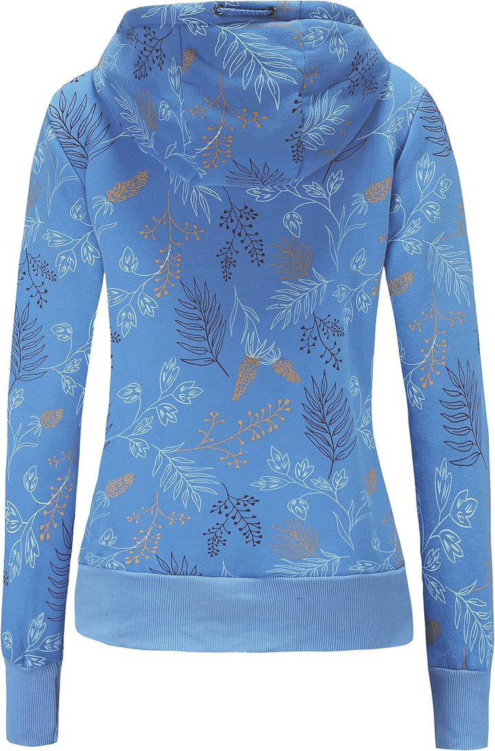 TrendiMax Damen Sweatjacke Kapuzenpullover Zip Hoodie Jacke mit Kapuze Winter Sweatshirt Kapuzenjack
