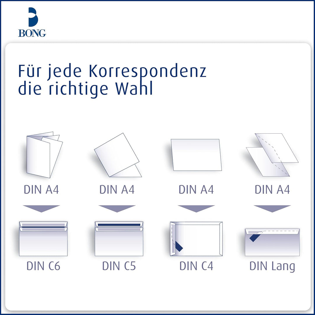 Bong Faltentasche C4 (200 Stück), haftklebende Faltentaschen mit Klotzboden und Seitenfalte, Versand