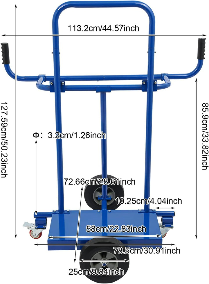 Plattenwagen mit Rollen, Transportwagen für Platten &amp; Matratzen, 300kg Tragfähigkeit, Q235-Stahl, fü