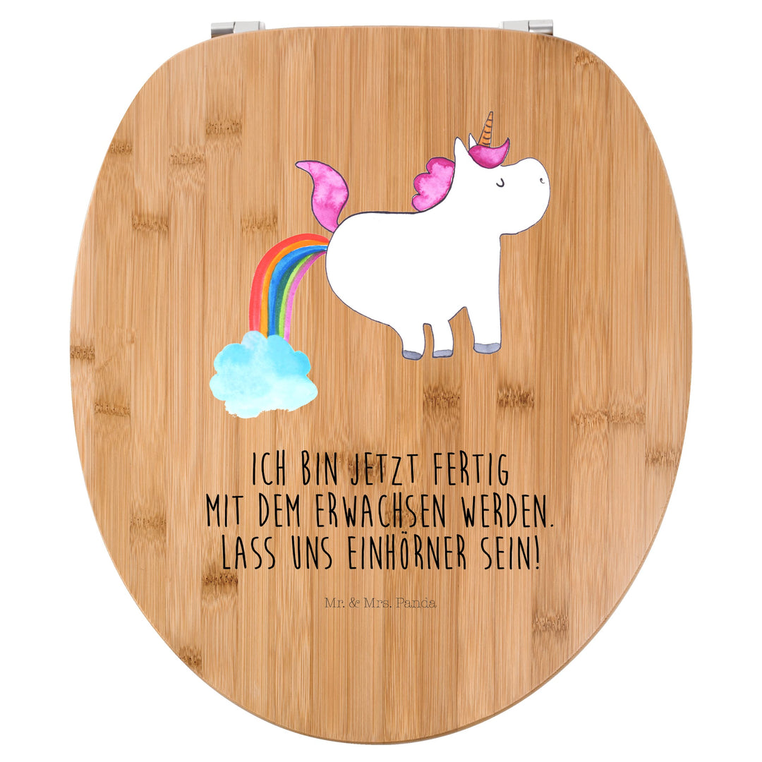 Mr. & Mrs. Panda Motiv WC Sitz Einhorn Pupsend - Geschenk, Glitzer, Regenbogen, Einhorn Deko, Pegasu