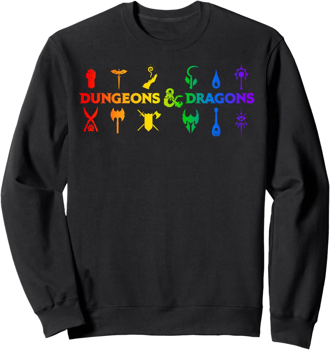 Dungeons & Dragons Classes Rainbow Gradient Sweatshirt