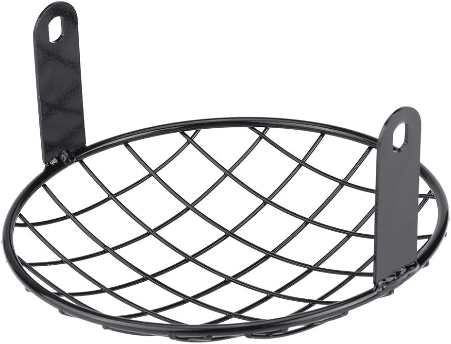 Headerbs Motorrad 8" Scheinwerfer Mesh Grill Side Mount Universal Abdeckmaske(Schwarz), Schwarz