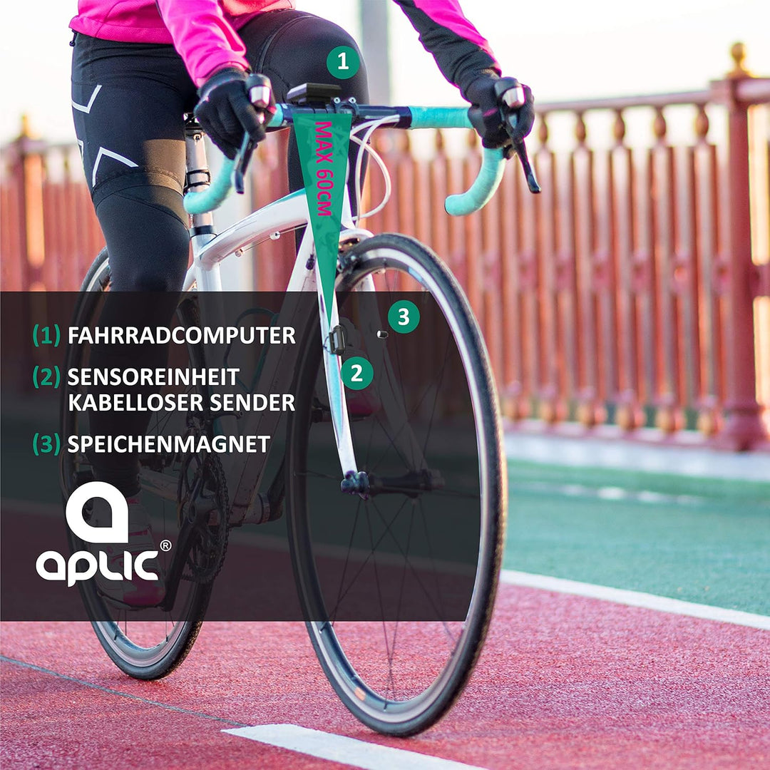 Fahrradcomputer kabellos - Fahrradtacho - Radcomputer - Tachometer - 13 Funktionen - Temperaturanzei