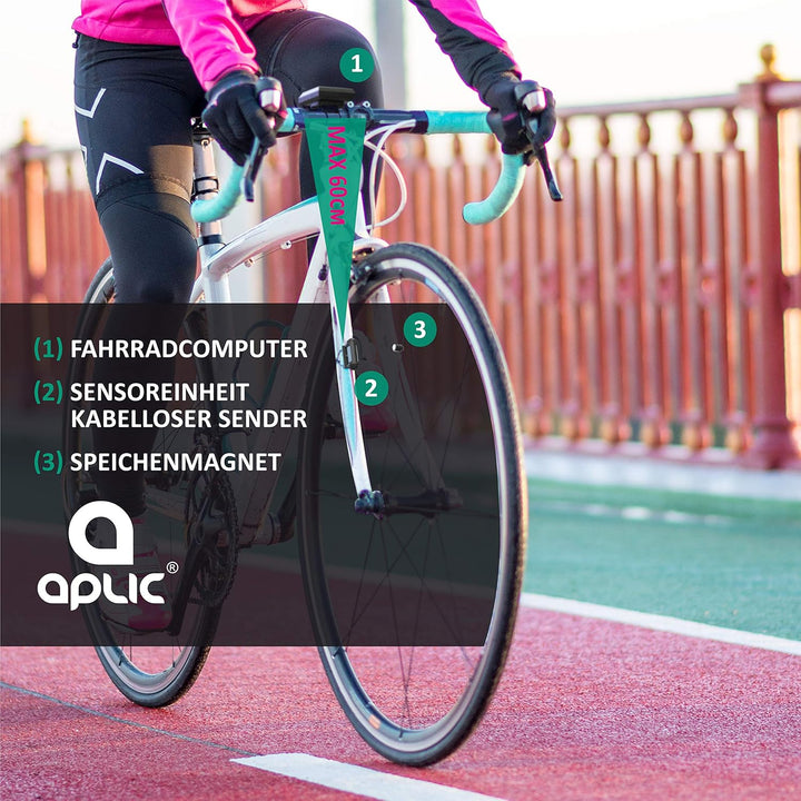 Fahrradcomputer kabellos - Fahrradtacho - Radcomputer - Tachometer - 13 Funktionen - Temperaturanzei