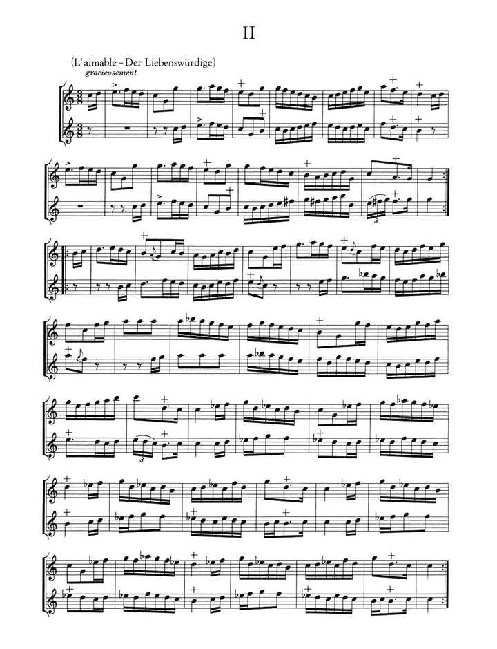 Sechs galante Duos für zwei gleiche Melodieinstrumente, Altblockflöten. Six galant Duos, Musiknoten
