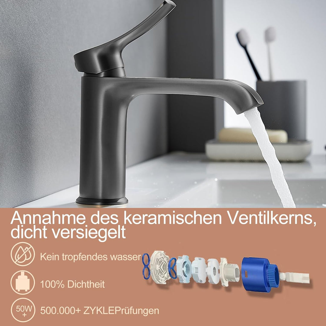 BELZ Wasserhahn Bad, Einhebel Waschtischarmatur, Waschbecken Armaturen, Armatur Badezimmer, Mischbat