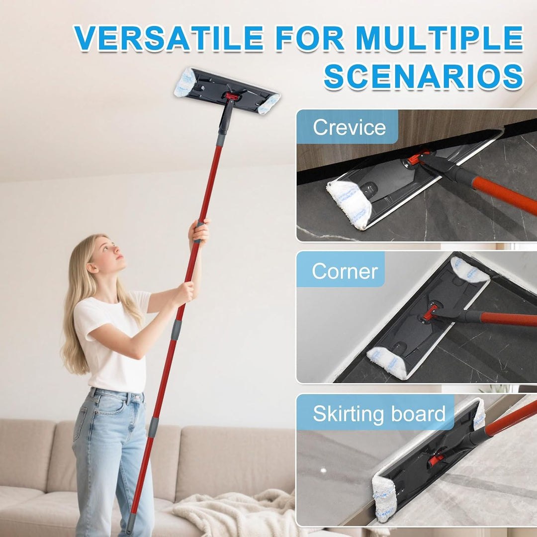 4 Stück Mikrofaser Ersatzbezug Kompatibel mit Vileda H2PrO Bodenwischer,Mikrofaser Bezug für Flachwi