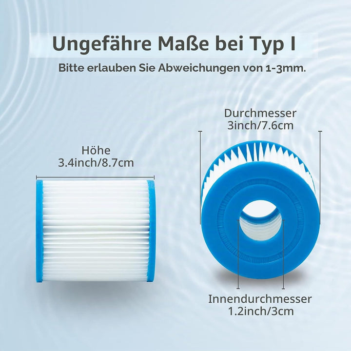 Filterkartusche Gr. I für Swimmingpool Pumpen, 2 Stück, 2 Stück