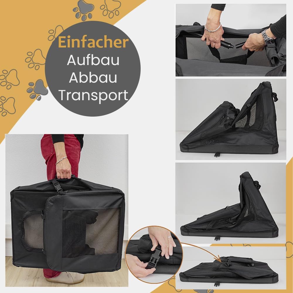 Faltbare Hundebox Transporttasche Transportbox Auto für Katze Hunde Grosse Kleine Box Bag Bed Decke