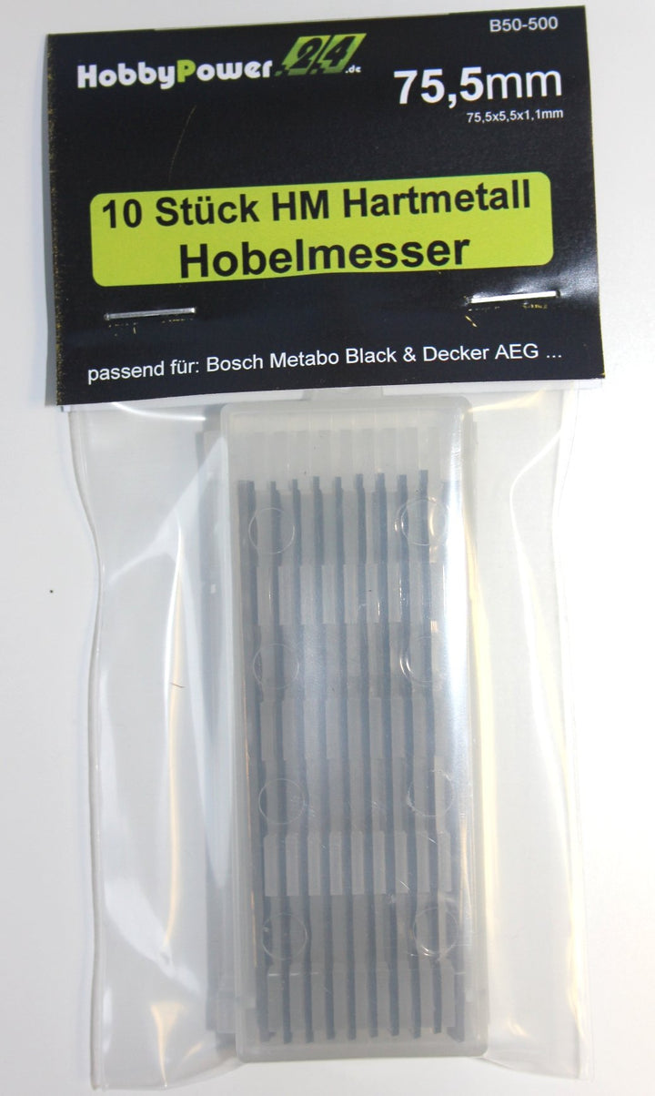10 Stück HM Wendemesser/Hobelmesser 75,5x5,5x1,1 Passend für Holz Her 2223/2286 / 2320/2321