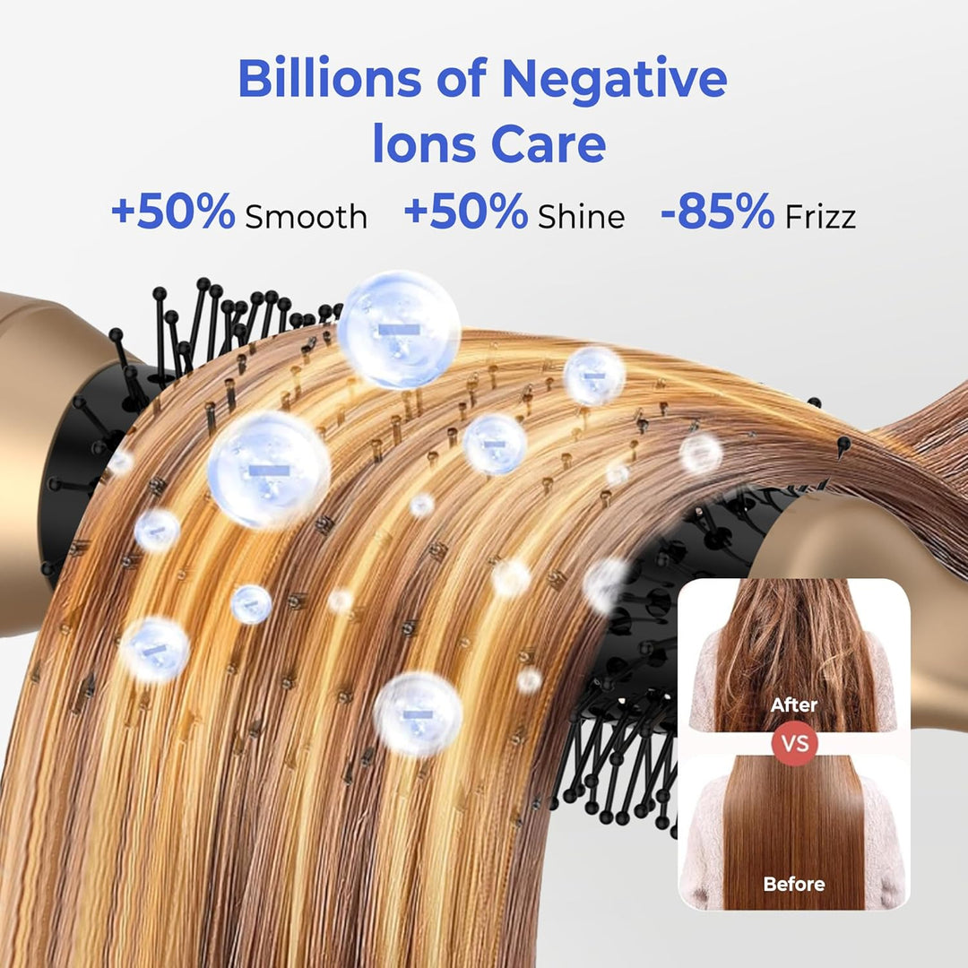 Hairstyler 5 in 1 mit Warmluftbürste, Professionelle Föhnbürste, Rundbürste, Lockenstab & Glättebürs