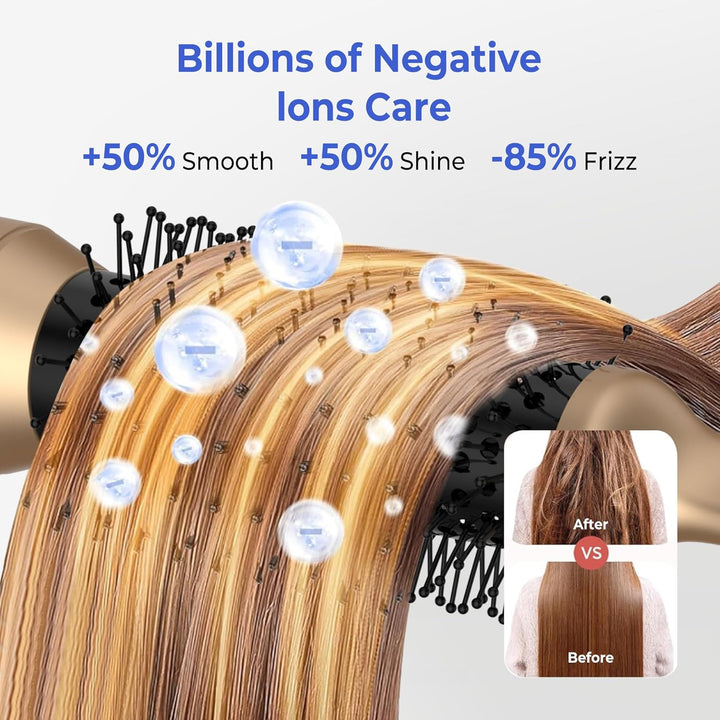 Hairstyler 5 in 1 mit Warmluftbürste, Professionelle Föhnbürste, Rundbürste, Lockenstab & Glättebürs