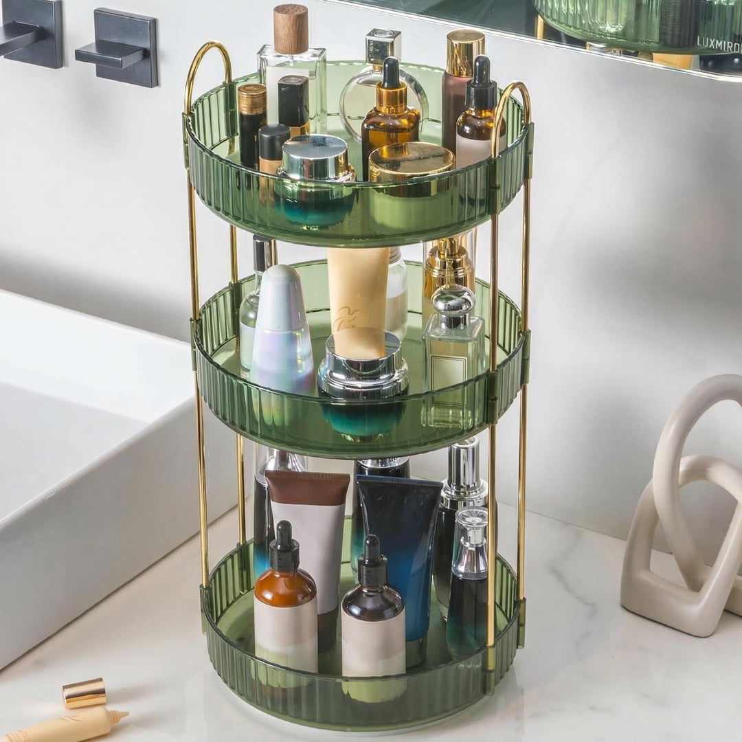 Make Up Organizer 360° Drehbar Schminktisch Organizer Kosmetik Organizer für Kosmetik Skincare Parfü