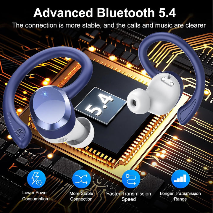 sprtoybat Bluetooth Kopfhörer, Kopfhörer Kabellos Bluetooth 5.4 mit 4 ENC Noise Cancelling Mic, Kabe