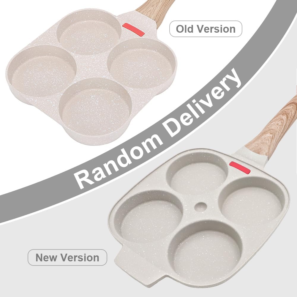 Bobikuke Spiegeleipfanne, Pancake Pfanne 4 Loch Augenpfanne Antihaft-Aluminium Pfanne für Frühstück