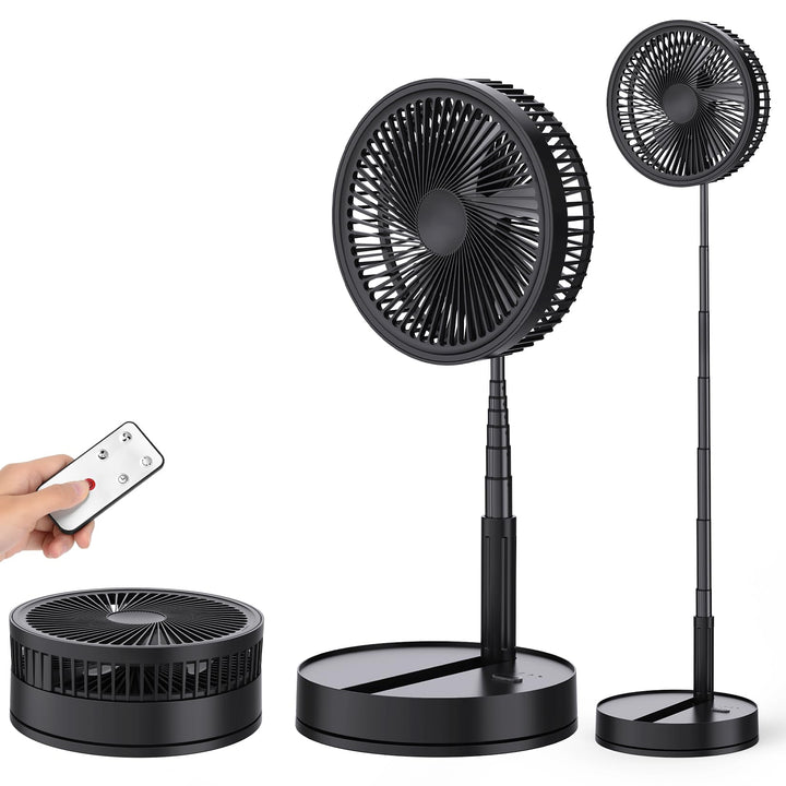 LIPETY Tragbarer Faltbarer Ventilator mit Fernbedienung, 8,6" 8000 mAh Akku | Oszillierend, Aufladba