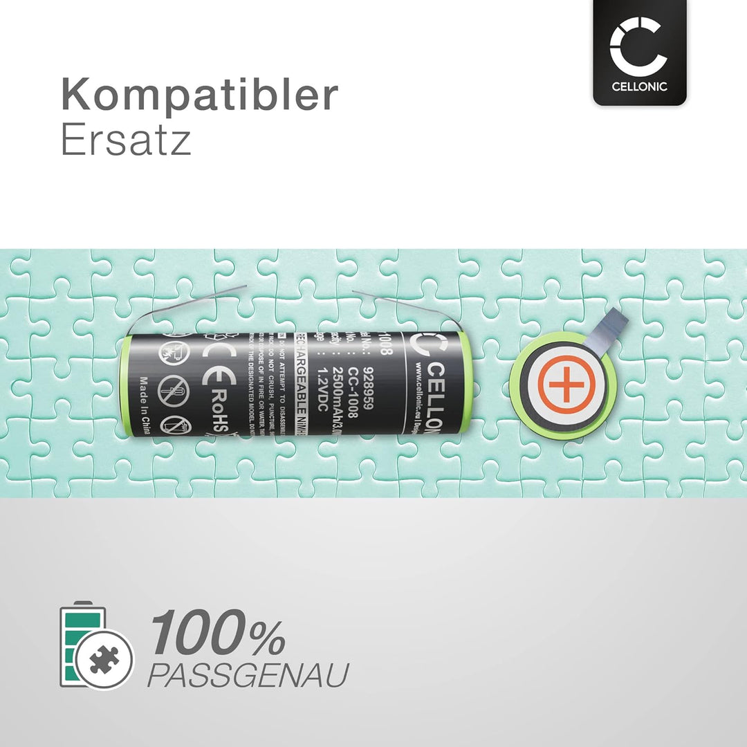 subtel, Akku für Rasierer kompatibel mit Braun 7570, 8985, 5505, 8970, 5000, 8595, 3710 (1.2V, 2500m