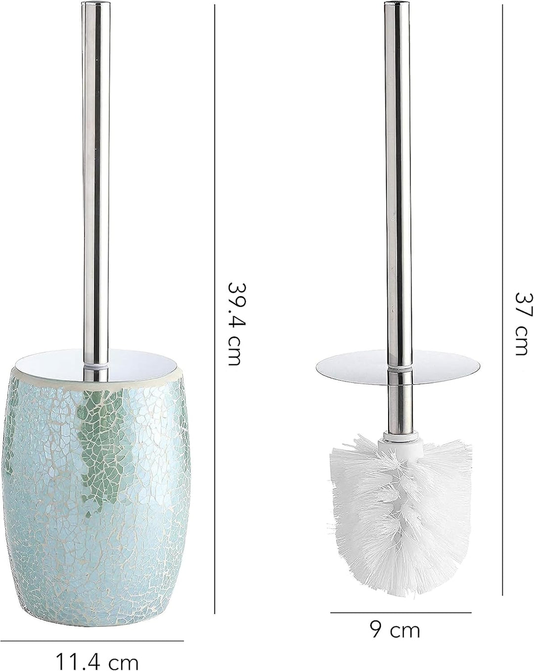 WHOLE HOUSEWARES Badezimmerzubehör Toilettenbürsten-Set – Toilettenbürste und Halter (Blaugrün), Bla