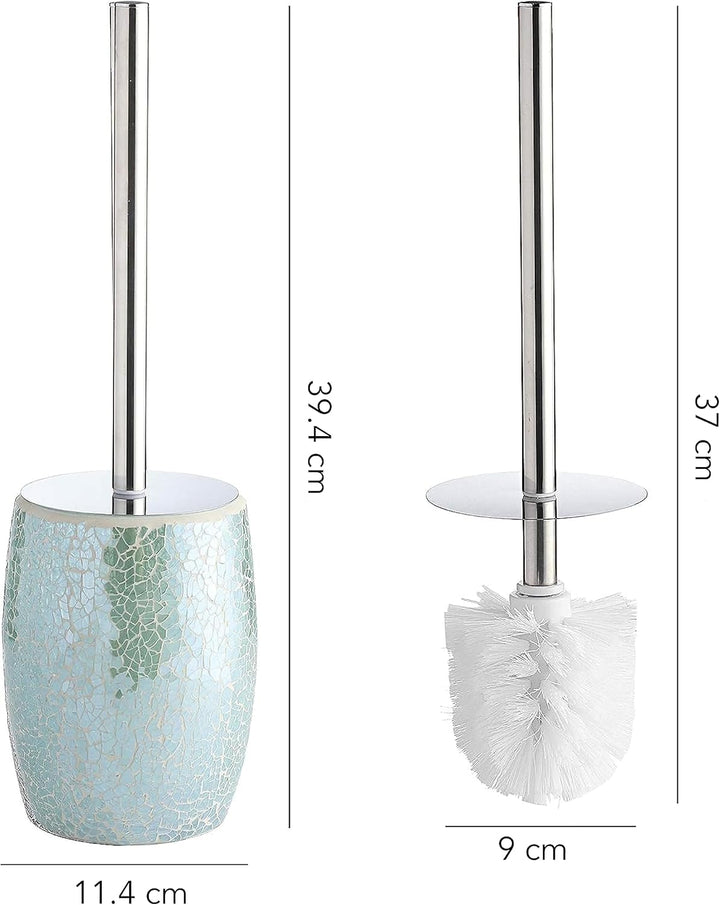 WHOLE HOUSEWARES Badezimmerzubehör Toilettenbürsten-Set – Toilettenbürste und Halter (Blaugrün), Bla