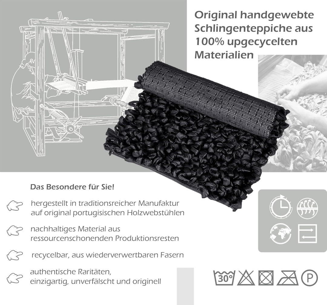 Lashuma Badteppiche für Fussbodenheizung Farbe: Schwarz kleine Badmatte Grösse: 50x70 cm 50x70 cm Sc