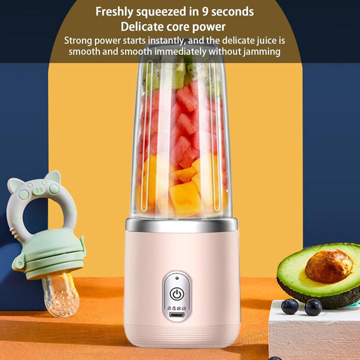 Tragbarer Mixer, 400 ml, Milchshake- und Saftmixer, Handmixer für Shakes, Reise-Entsafter, Becher mi