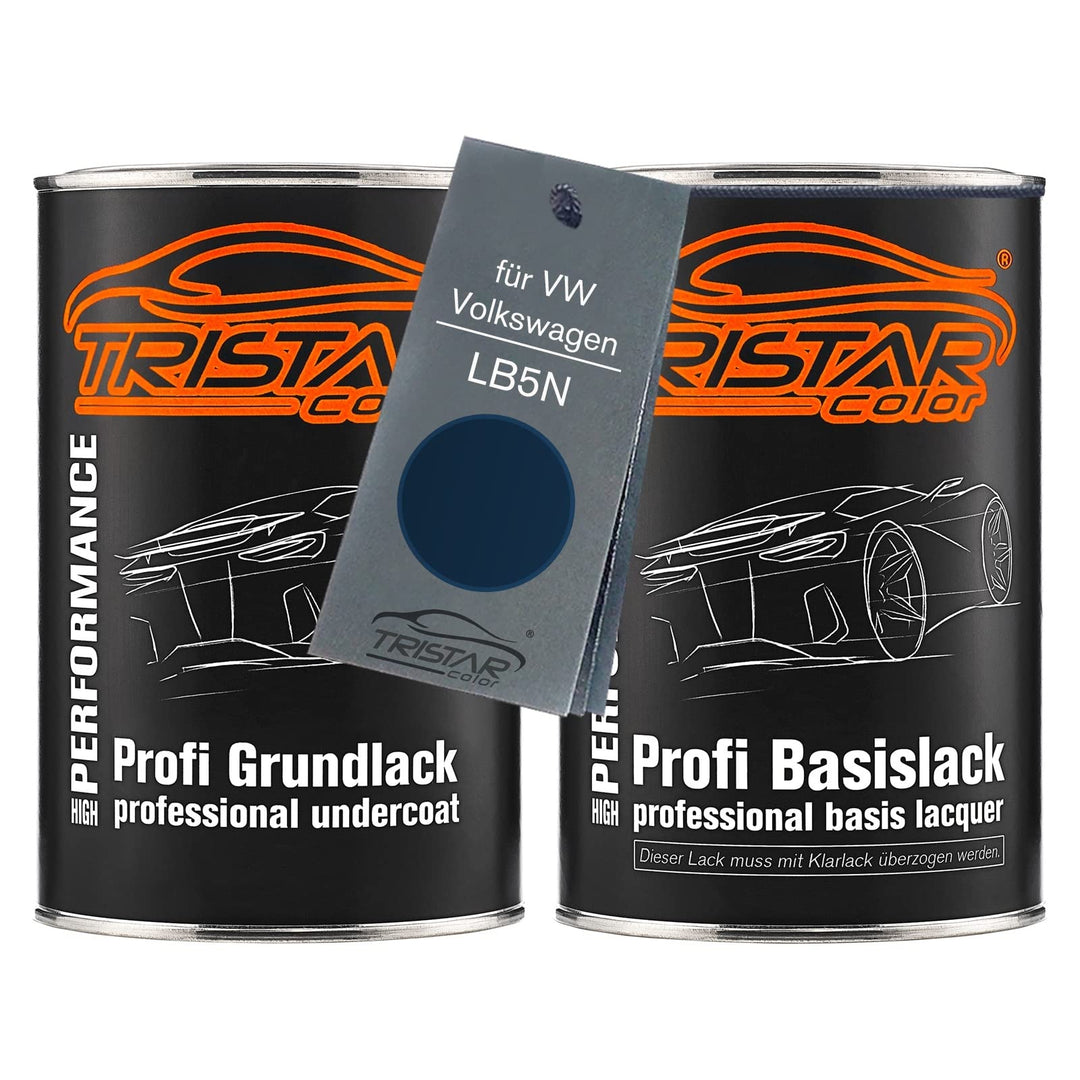 TRISTARcolor Autolack Set Dose spritzfertig für VW/Volkswagen LB5N Indigoblau Perl Grundlack + Basis