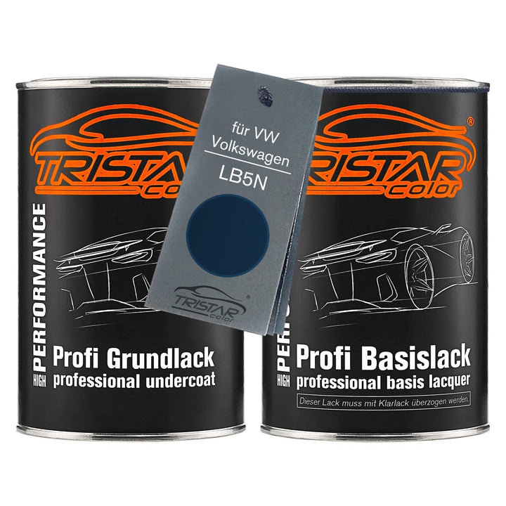 TRISTARcolor Autolack Set Dose spritzfertig für VW/Volkswagen LB5N Indigoblau Perl Grundlack + Basis