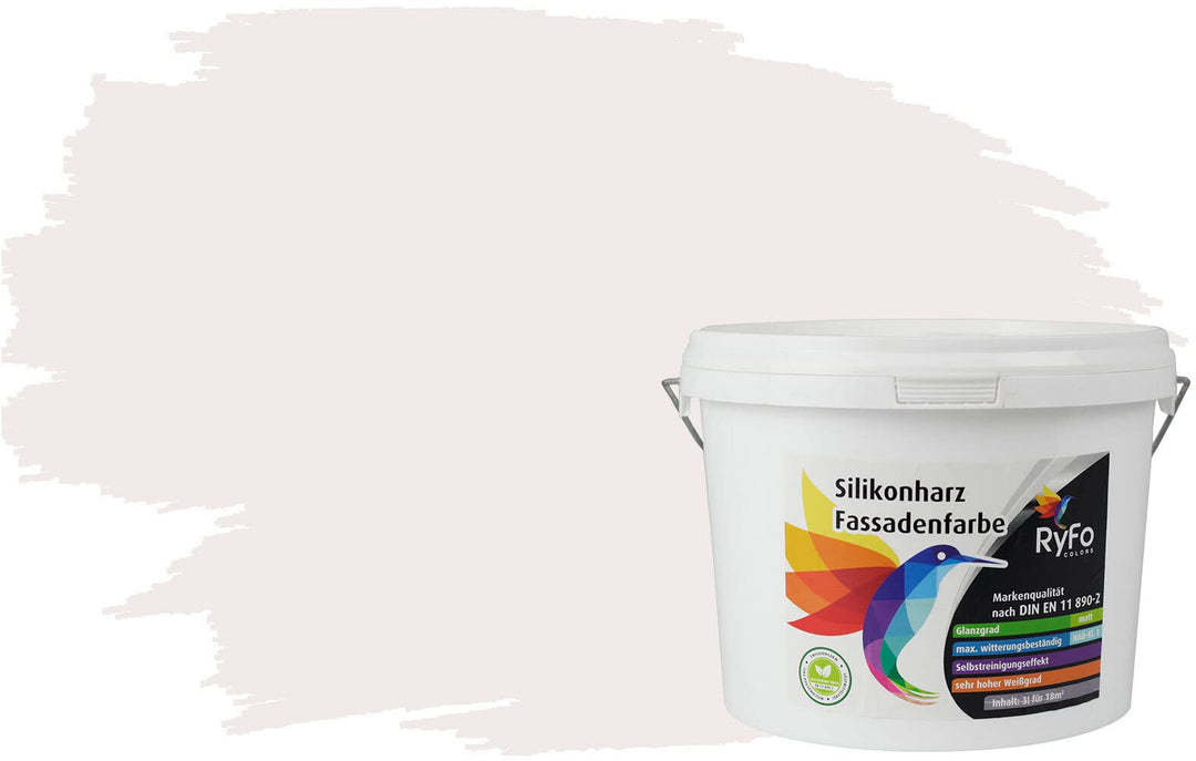 RyFo Colors Silikonharz Fassadenfarbe Lotuseffekt Trend Weisstöne Scheinweiss 3l - bunte Fassadenfar