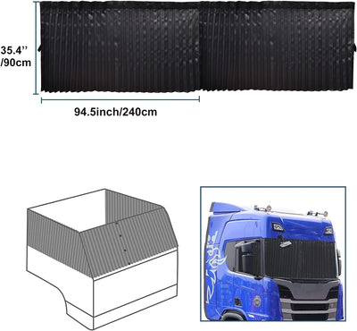 ZATOOTO Vorhänge für LKW 2 Stück, LKW Gardinen Schwarz, Vorhangfalten, Jalousien zum Schlafen im Aut