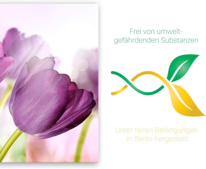 ge Bildet Bild auf Leinwand | Tulpe - Blumen Violett Natur E in 50x50 cm als Wandbild | Wand-deko De