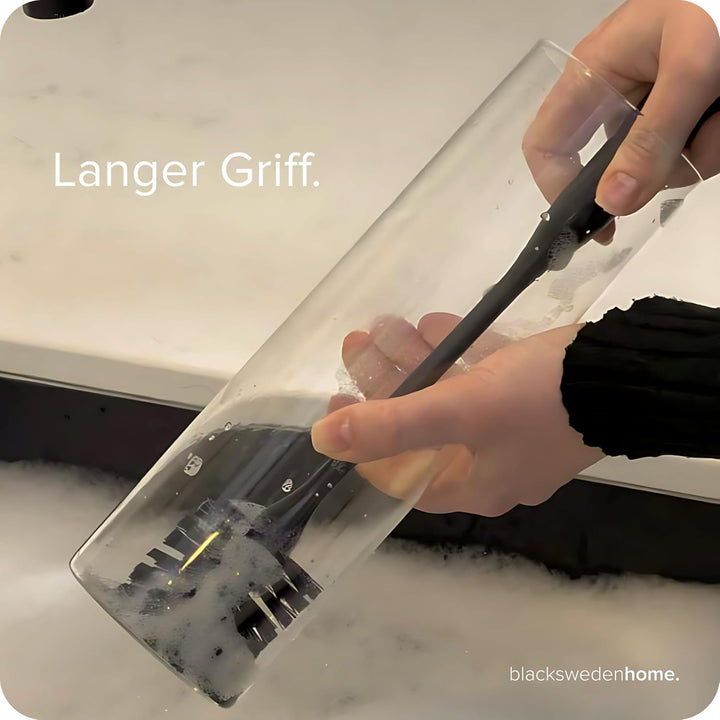 blackswedenhome Flaschenbürste lang - Hochwertige, langlebige Borsten - Modernes Design Flaschenrein