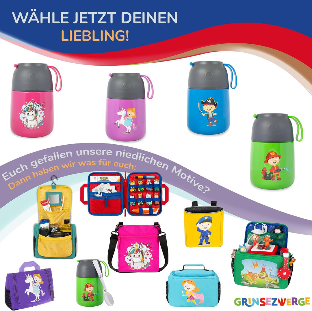 Kinder Thermobecher 500ml für Speisen und Getränke | Edelstahl Thermobehälter für Essen | Warmhalteb